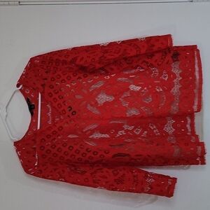 Zac & Rachel  Lace Top Red Size Small